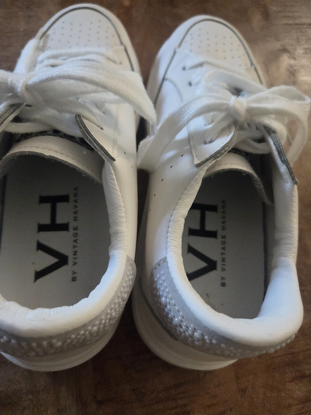 VH by Vintage Havana White Pearl Star Platform Sneakers Estimate Women Size 9 - Picture 3 of 9